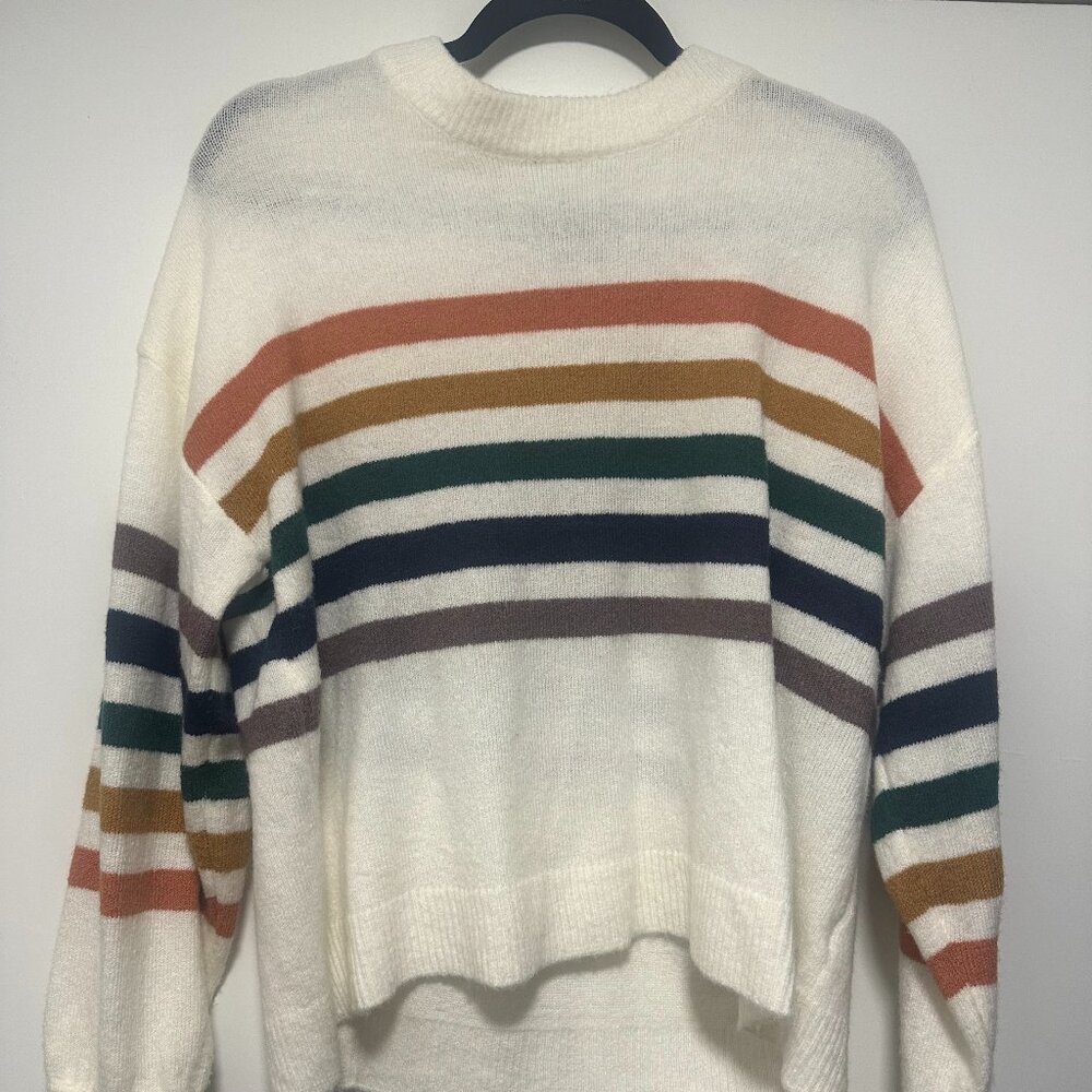 Lulus Heart to Heart Ivory Multi Striped Sweater